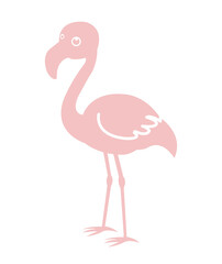 Flamingo clip art design on plain white transparent isolated background for sign, decal, card, shirt, hoodie, sweatshirt, apparel, tag, mug, icon, poster or badge