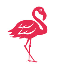 Flamingo clip art design on plain white transparent isolated background for sign, decal, card, shirt, hoodie, sweatshirt, apparel, tag, mug, icon, poster or badge