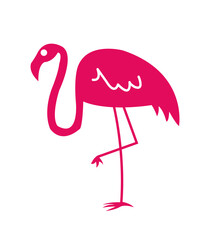 Flamingo clip art design on plain white transparent isolated background for sign, decal, card, shirt, hoodie, sweatshirt, apparel, tag, mug, icon, poster or badge