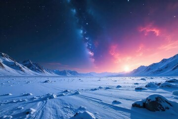 Vast, icy expanse of space, stars distant and cold, nebulae frozen in time, a lonely, desolate scene of cosmic winter , icy nebula, desolate, cosmic dust