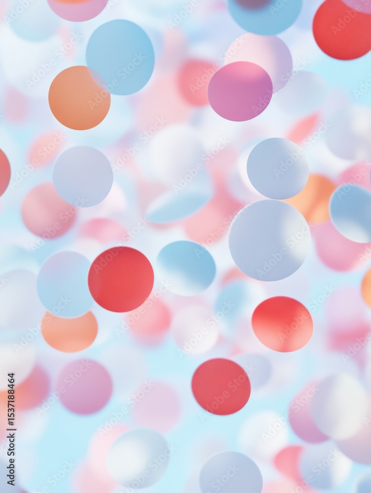 Poster faded pastel circular dots scattered across a soft background, creating a calming and abstract visua
