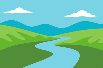 Obraz premium landscape with mountains and blue sky