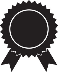 Certificate Seal Silhouette in Black | Classic Stamp Badge Illustration Vector Format
