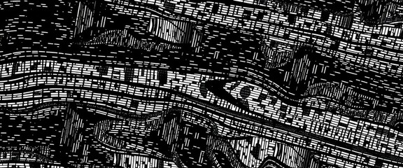 Fototapeta premium Intricate black & white abstract vector background; irregular crosshatched lines create a beautiful, textured design, element, design