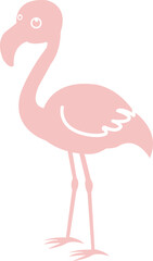 Flamingo clip art design on plain white transparent isolated background for sign, decal, card, shirt, hoodie, sweatshirt, apparel, tag, mug, icon, poster or badge