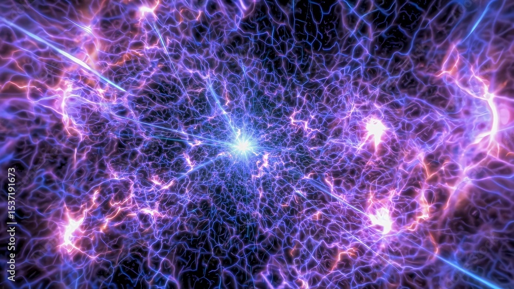 Poster plasma filaments intertwining to create a stunning network of light and energy, showcasing a captiva