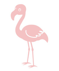 Flamingo clip art design on plain white transparent isolated background for sign, decal, card, shirt, hoodie, sweatshirt, apparel, tag, mug, icon, poster or badge