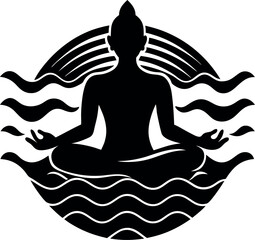 silhouette of yoga  silhouette vector on a transparent background