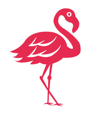 Flamingo clip art design on plain white transparent isolated background for sign, decal, card, shirt, hoodie, sweatshirt, apparel, tag, mug, icon, poster or badge