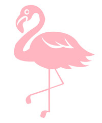 Flamingo clip art design on plain white transparent isolated background for sign, decal, card, shirt, hoodie, sweatshirt, apparel, tag, mug, icon, poster or badge