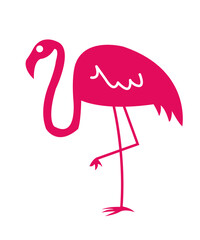Flamingo clip art design on plain white transparent isolated background for sign, decal, card, shirt, hoodie, sweatshirt, apparel, tag, mug, icon, poster or badge