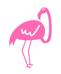 Flamingo clip art design on plain white transparent isolated background for sign, decal, card, shirt, hoodie, sweatshirt, apparel, tag, mug, icon, poster or badge