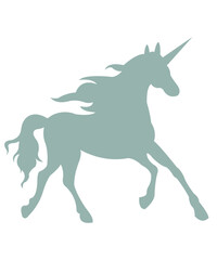 Unicorn clip art design on plain white transparent isolated background for card, shirt, hoodie, sweatshirt, apparel, card, tag, mug, icon, poster or badge