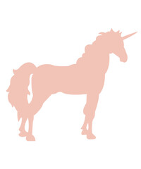 Unicorn clip art design on plain white transparent isolated background for card, shirt, hoodie, sweatshirt, apparel, card, tag, mug, icon, poster or badge