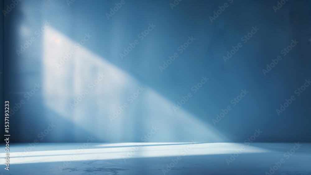 Poster light beams illuminate an empty room showcasing texture and color at a modern indoor location