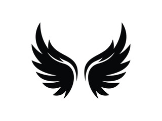 Minimalist Angel Wings Icon Flat Vector Design