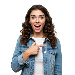 young woman with surprised look