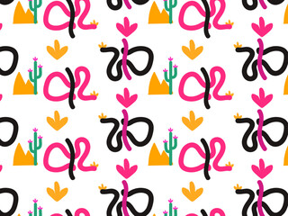 Abstract botanical seamless design for stationery or fabric