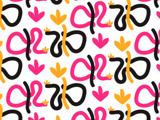 Colorful abstract pattern with organic and geometric shapes