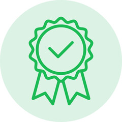 abstract green color award badge flat icon design