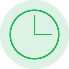 abstract design of a clock green color flat icon design