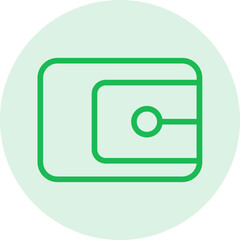 abstract green color digital wallet flat icon design