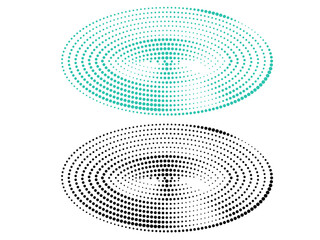 Abstract oval mosaic halftone vector illustration