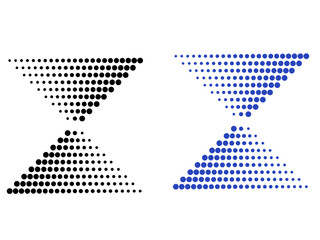 Abstract blue and black triangle mosaic halftone flat design