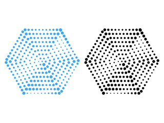 Abstract geometric light blue dotted Hexagon mosaic shape design