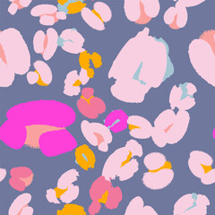 Floral seamless pattern with abstract flowers. Vector purple background, design, print