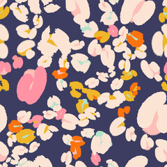 Floral seamless pattern with abstract flowers. Vector purple background, design, print