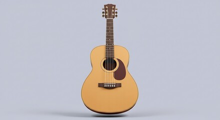 Obraz premium Acoustic Guitar on a Light Background
