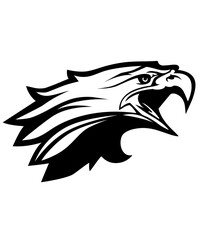 Black eagle head drawing Vector cartoon vector 