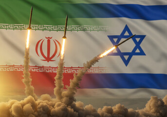 Missiles fired between two countries' flags