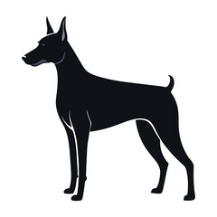 Doberman Silhouette Vector &ndash; Guard Dog Clipart for Pet and Security Designs

