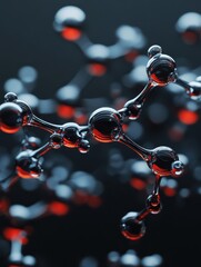 A detailed 3D model visualization reveals the intricate E1520 propylene glycol molecules structural chemical formula viewed through a microscopic lens