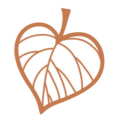 Heart-Shaped Leaf Line Art – Botanical Illustration