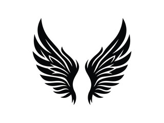 Obraz premium Stylish Winged Emblem in Black Silhouette