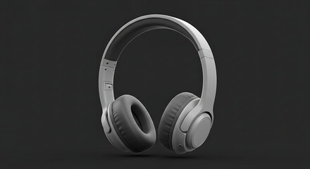Headphone Illustration on Black Background