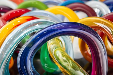 Colorful Glass Loops: A Vibrant Abstract
