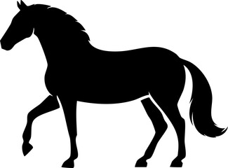 Fototapeta premium Horse Silhouette – Graceful Equine Vector Illustration in Motion