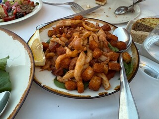 Spicy squid food is Northeast of Thailand.
