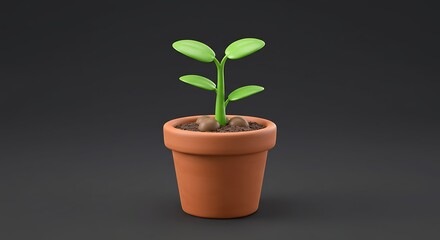 Plant in Pot Illustration