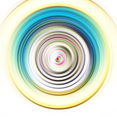 Colorful radial motion effect. Abstract rounded background. Color curves and sphere.