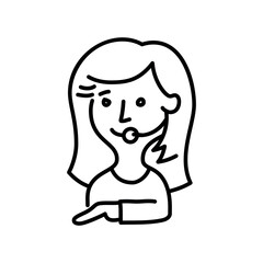 Illustration of customer service representative icon vector illustration for support and help center agent online assistance and call center vector