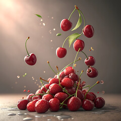 red cherries on the table