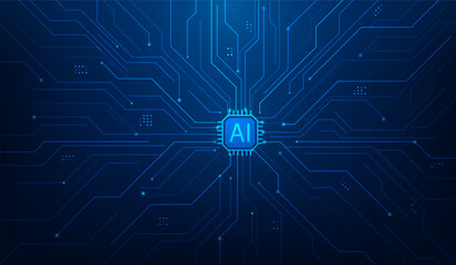 Obraz premium ai semiconductor curcuit technology background