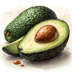 avocado on a wooden table