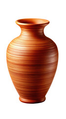 Clay Vase with Swirled Texture: A terracotta vase with a striking swirled texture, showcasing the artistry and craftsmanship of pottery.