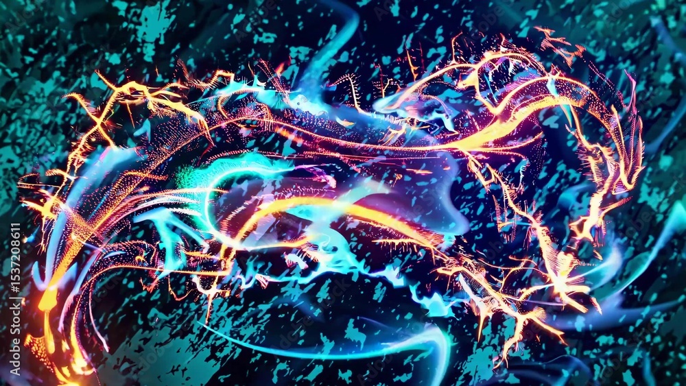 Aufkleber colorful lines of energy are flowing and glowing, creating a dynamic and vibrant abstract compositio
